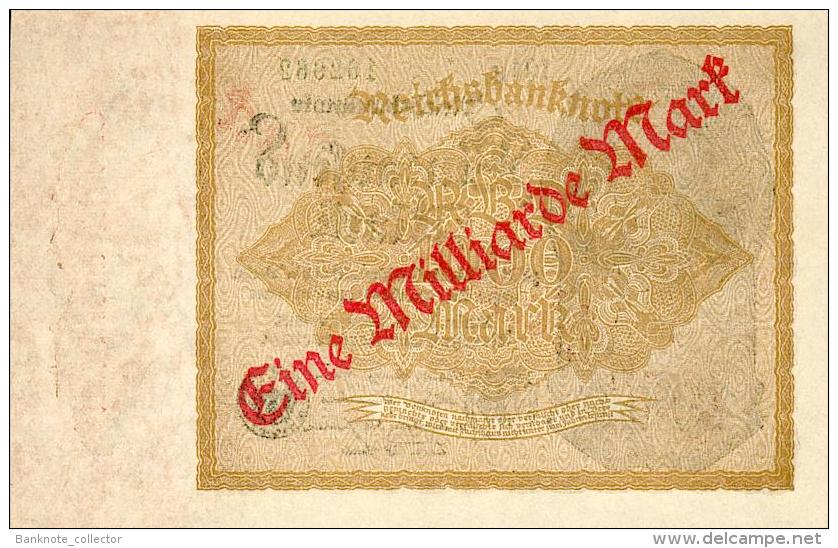 Deutschland, Germany - 1 Mrd. Mark, Reichsbanknote, Ro. 110 B,  ( Serie P ) XF+ ( 2+ ), 1923 ! - 1 Miljard Mark