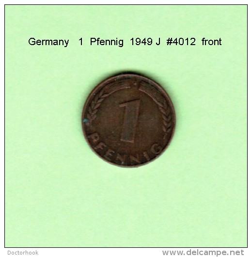 GERMANY    1  PFENNIG  1949 J  (KM # A 101) - 1 Pfennig