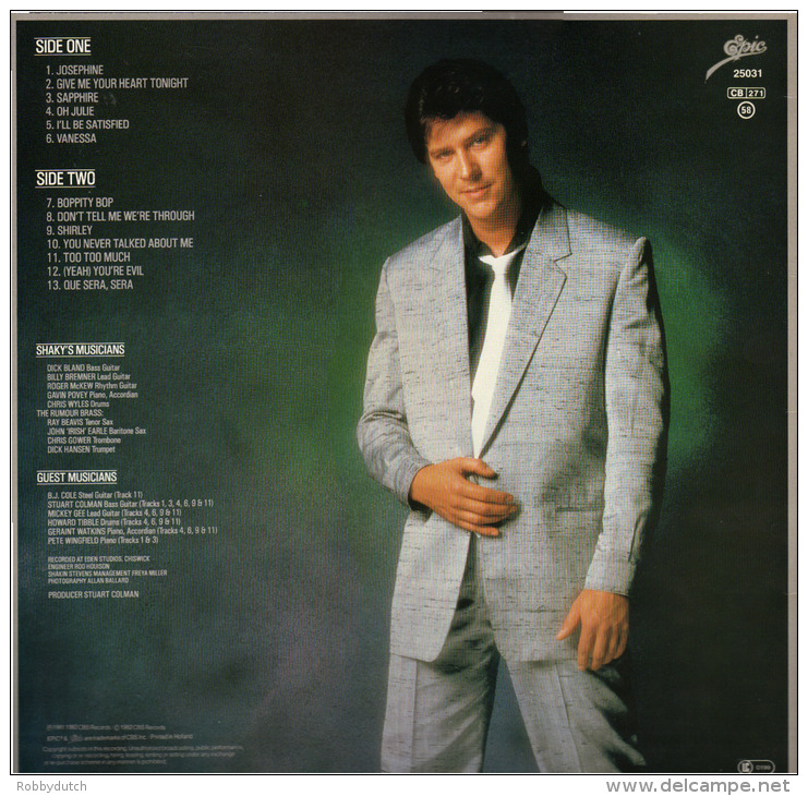 * LP *  SHAKIN' STEVENS - GIVE ME YOUR HEART TONIGHT (Holland 1982 EX!!!) - Rock