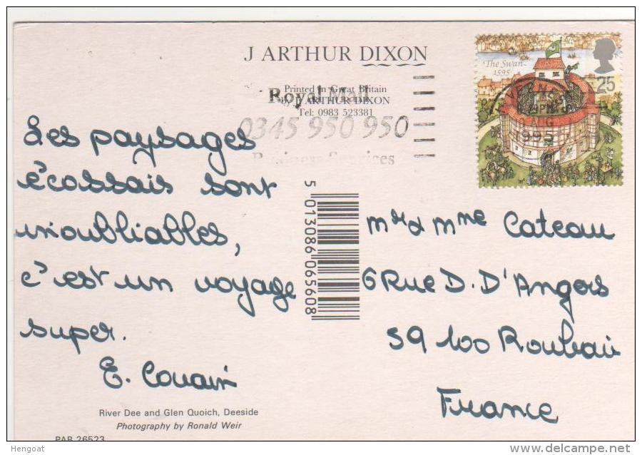 Timbre Yvert N° 1826 / Carte Postale Du 10 Aug 1995 Pour La France - Briefe U. Dokumente