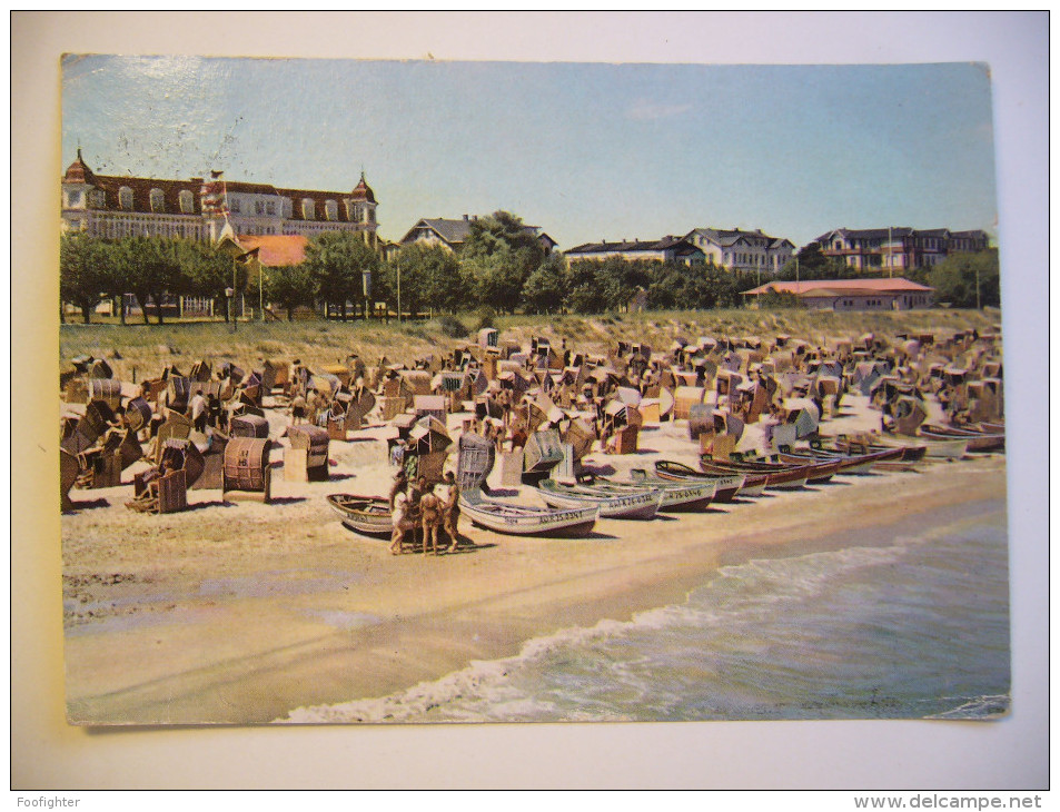 Germany: Seebad Ahlbeck - Am Strand, Booten, Leute, On The Beach, People - 1960 Used - Wolgast