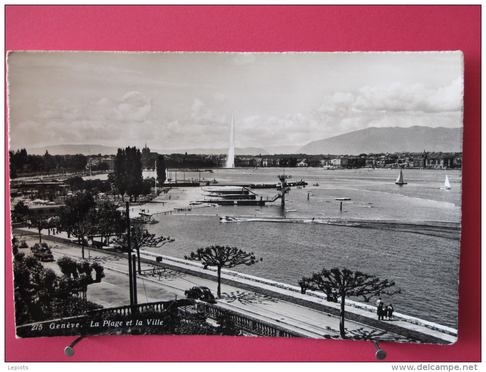 Carte Très Peu Courtante - Suisse - Genève - La Plage Et La Ville - Excellent état - Scans Recto-verso - Genève