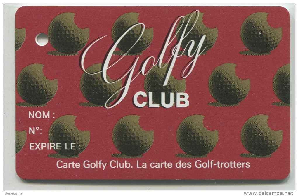 Spécimen De Carte De Golf (annulée Par Perforation) "Golfy Club" - Pub Location De Voiture Hertz Au Verso - Oberthur - Trading-Karten