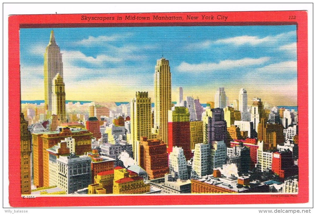 "Skycrapers In Mid-town Manhatten - New York City" Color - Tarjetas Panorámicas