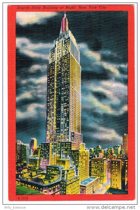 "Empire State Building At Night - New York City" Color - Empire State Building