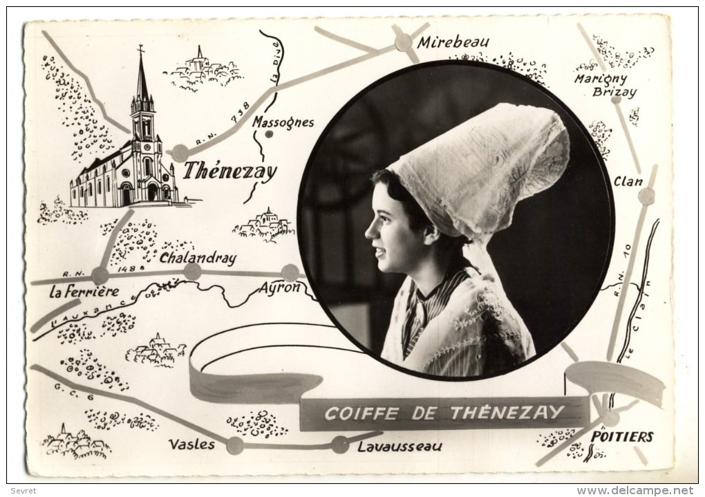 THENEZAY  - Coiffe De .... CPM Dentelée Rare - Thenezay