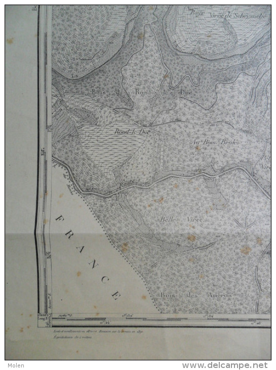 1 GRANDE CARTE D ETAT-MAJOR DOHAN-SUR-SEMOIS Bouillon Année1890 NOIREFONTAINE AUBY LES-HAYONS BLANC-SART S302 - Cartes Topographiques