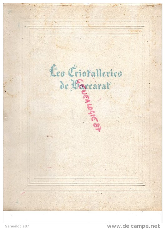 54 - BACCARAT - LIVRE  LES CRISTALLERIES DE BACCARAT - CRISTAL-  M. D' ARTIGUES FONDATEUR EN 1817- J. DE PONCINS 1951 - Lorraine - Vosges