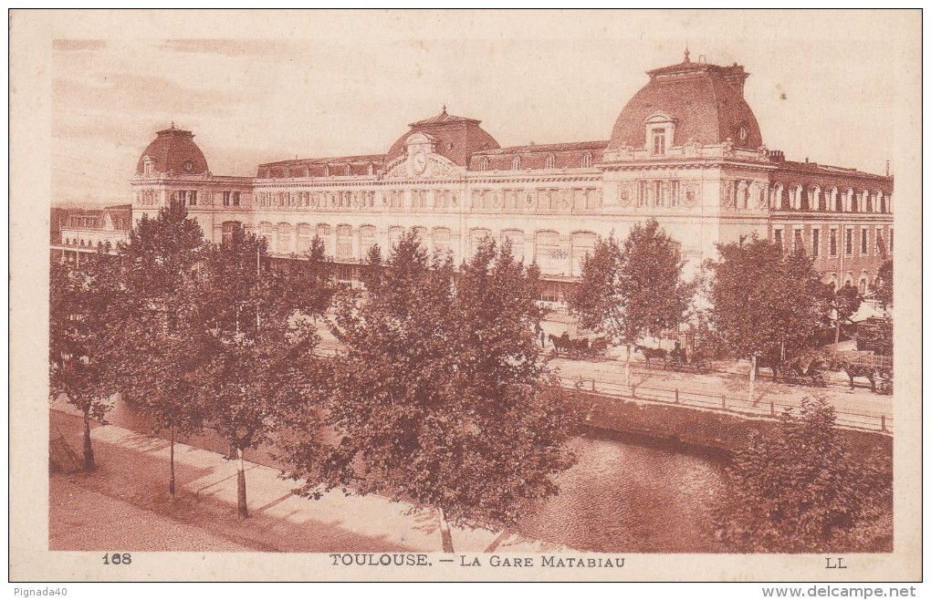 Cp , Chemin De Fer , TOULOUSE , La Gare MATABIAU , Vierge , Ed : L.L. , 168 - Stazioni Senza Treni
