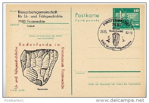 DDR P79-21-82 C193 Postkarte PRIVATER ZUDRUCK Bodenfunde Finsterwalde Sost. 1982 - Privé Postkaarten - Gebruikt