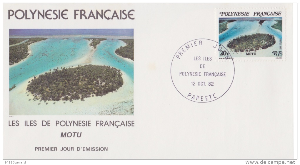 POLYNÉSIE FRANÇAISE  1ER JOUR  Les Iles De Polynésie Française MOTU+atol De TUPAI+GAMBIER 12-OCT 1982 - Covers & Documents