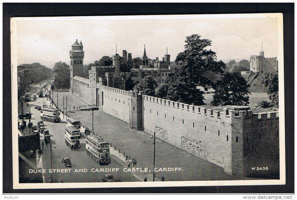 RB 979 - 1956 Postcard - Trolley Buses - Duke Street &amp; Cardiff Castle - Glamorgan - Wales - Glamorgan