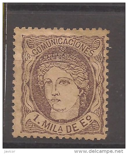 1870 Efigie Alegorica Edifil 102* V.Catal. 12,50€ - Nuevos