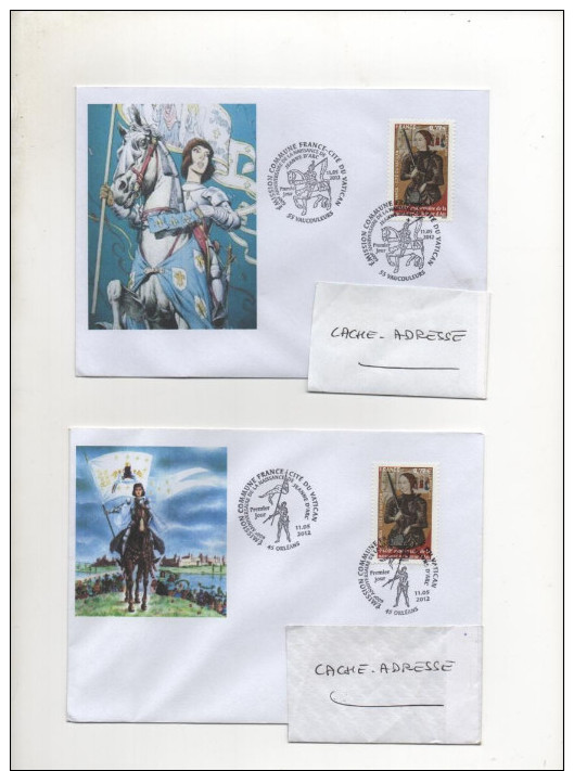 LOT 5 LETTRES - TIMBRE JEANNE D'ARC - 5 OBLITERATIONS DIFFERENTES DES BUREAUX PREMIER JOUR - Sonstige & Ohne Zuordnung