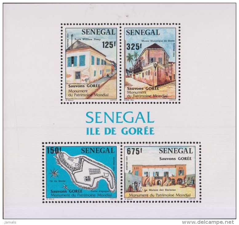 Monument, ILE DE GOREE, Map, MS MNH Senegal - Senegal (1960-...)