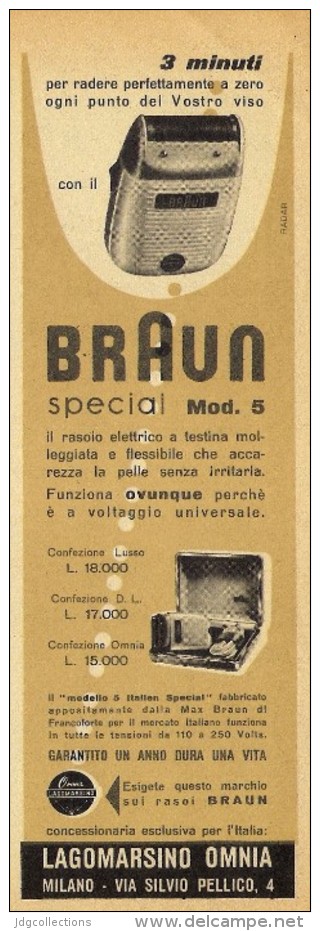 # RASIERER BRAUN 1950s Advert Pubblicità Publicitè Reklame Razor Rasoio Rasoir Rasuradora Electric Shaver - Hojas De Afeitar