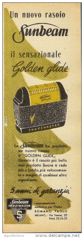 # ELECTRIC SHAVER SUNBEAM 1950s Advert Pubblicità Publicitè Reklame Razor Rasoio Rasoir Rasuradora - Scheermesjes