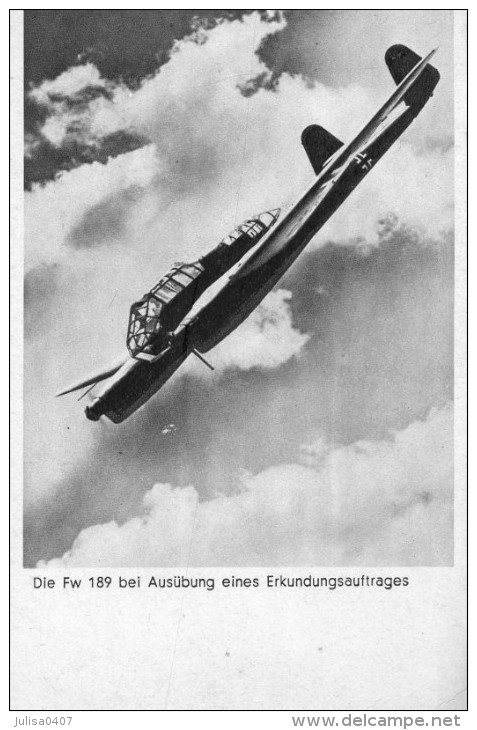 LUFTWAFFE Aviation Militaire Avion Fw 189 En Piqué - 1939-1945: 2ème Guerre