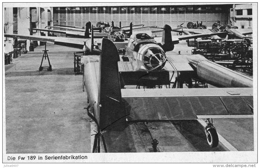 LUFTWAFFE Aviation Militaire Avion Fw 189 Ateliers De Construction - 1939-1945: II Guerra