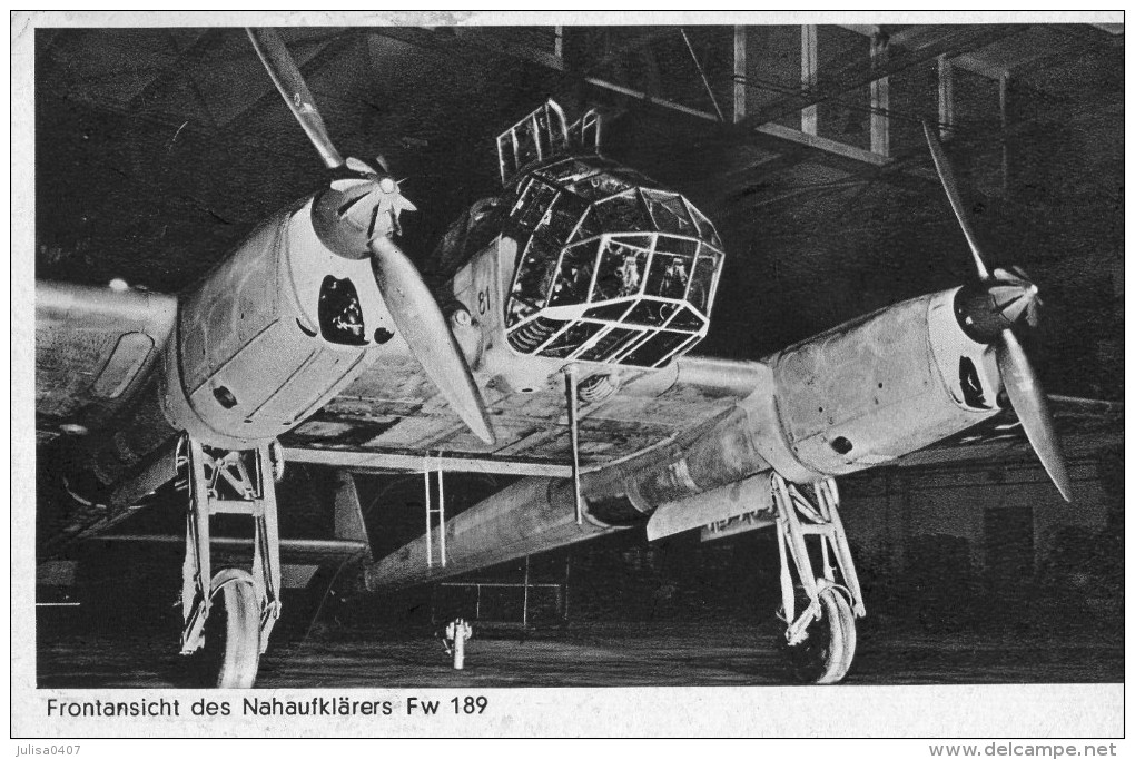 LUFTWAFFE Aviation Militaire Avion Fw 189 Dans Son Hangar - 1939-1945: 2de Wereldoorlog