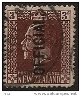 NZ 1919 3d KGV Official P14x15 SG O93 U KX115 - Used Stamps