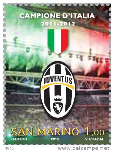 REPUBBLICA DI SAN MARINO - ANNO 2012 - CALCIO JUVENTUS CAMPIONE D´ ITALIA SCUDETTO   - ** MNH - Unused Stamps