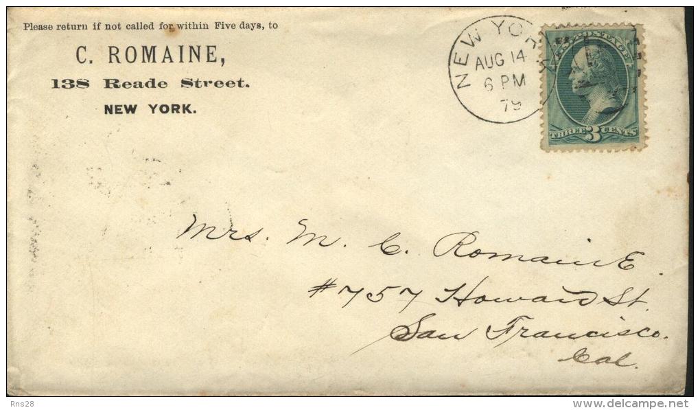 USA  Washington Cover Aug 14 1879 - Enveloppes évenementielles