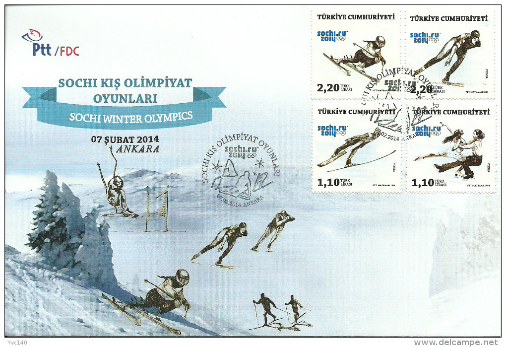 Turkey; FDC 2014 Winter Olympic Games, Sochi - FDC