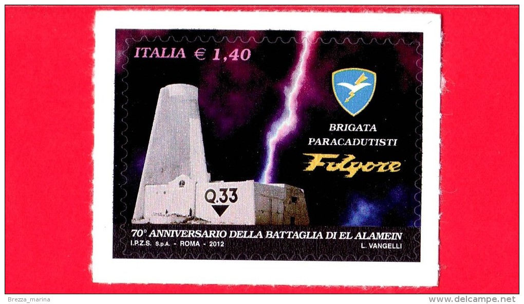 NUOVO - ITALIA - 2012 - 70º Anniversario Della Battaglia Di El Alamein - Folgore - Brigata - 1,40 € • Sacrario Militare - 2011-20: Mint/hinged