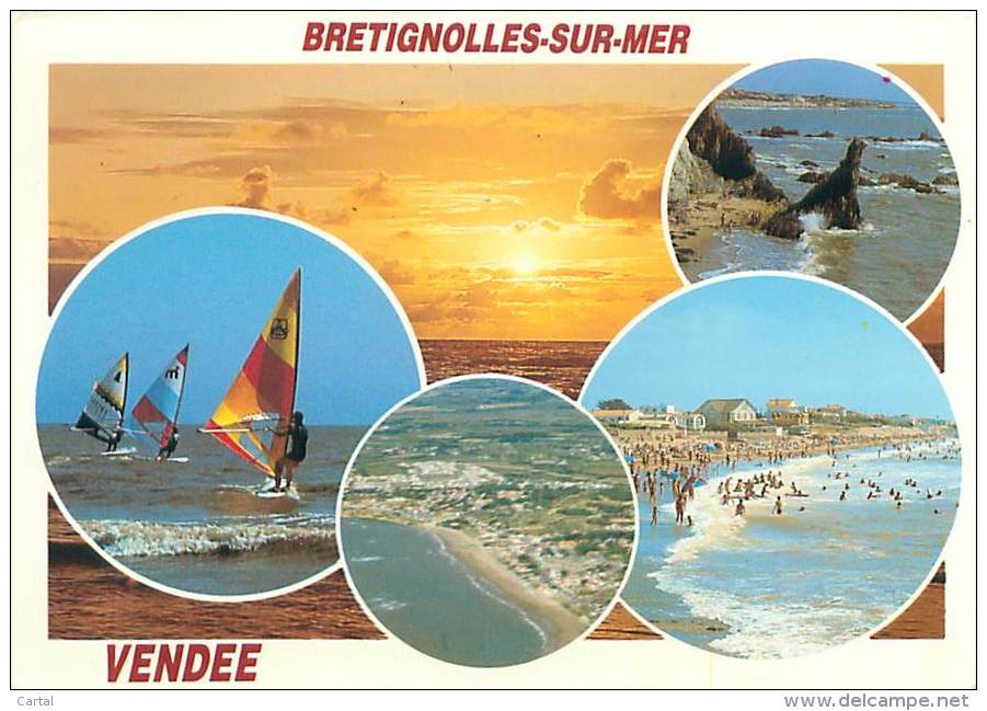 CPM - 85 - BRETIGNOLLES-sur-MER - La Plage, Le Rocher Ste Véronique - Bretignolles Sur Mer