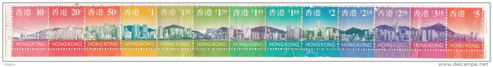 Used Complete Strip Of Hong Kong Definitives, Definitive Monuments, 1997 ?, - Usati