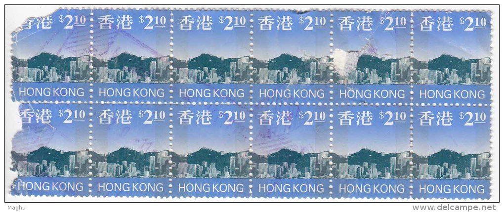 Used $2.10  Block, Hong Kong Definitives, Definitive Monuments, 1997 ?, - Oblitérés