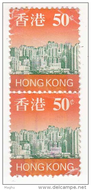 Used $0.50 Pair, Hong Kong Definitives, Definitive Monuments, 1997 ?, - Gebraucht