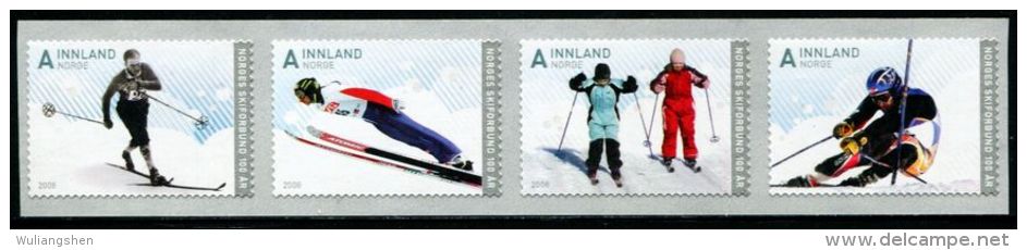 NE3771 Norway 2008 Skiing 4v  MNH - Unused Stamps
