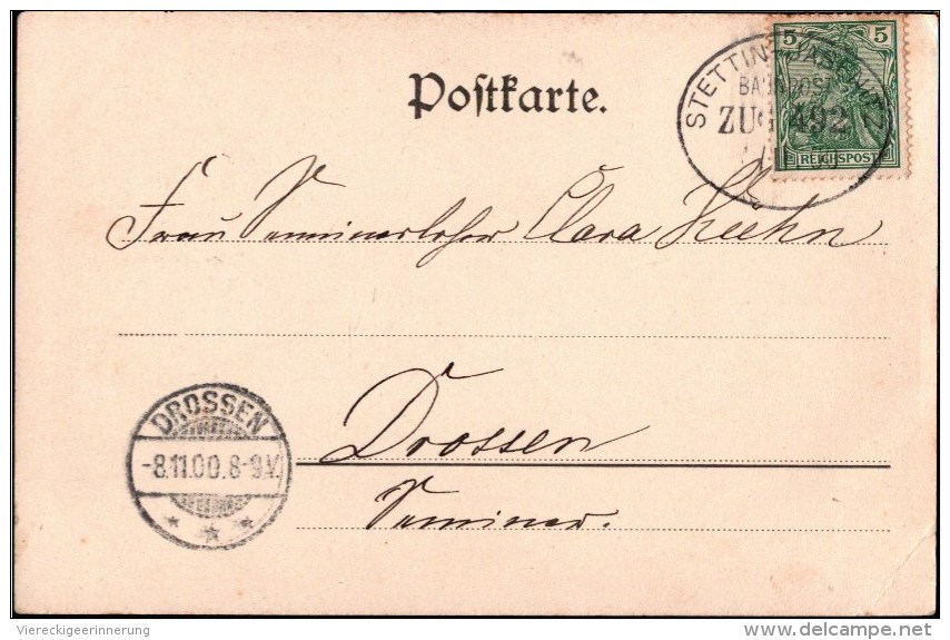 !  Alte Ansichtskarte Gruss Aus Jasenitz In Pommern, Bahnpoststempel Stettin - Jasenitz, Polen, Pologne, Poland, Polska - Pommern