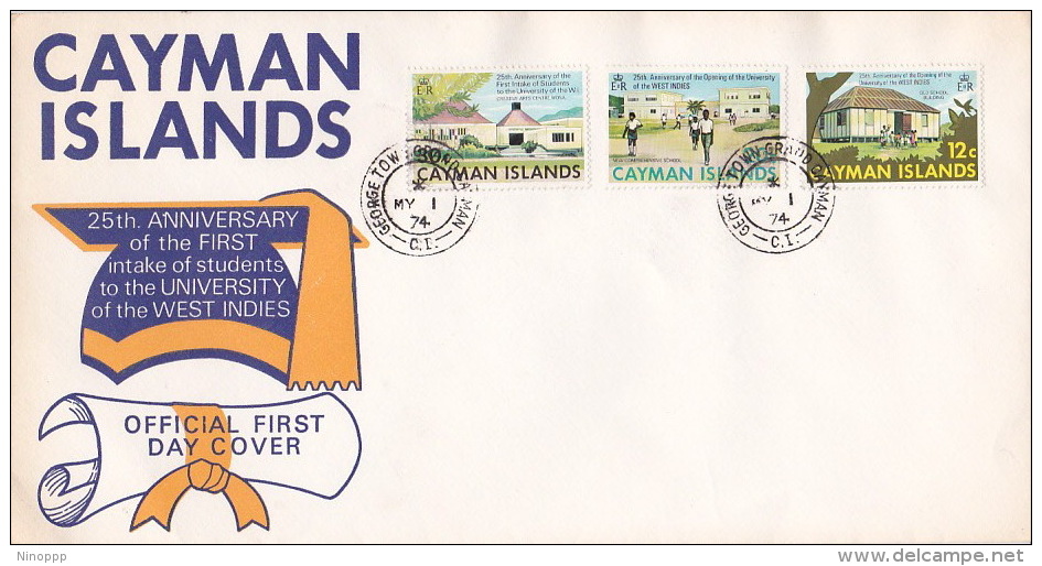 Cayman Islands 1974 25th Anniversary Of First Intake Of Students To University FDC - Cayman Islands