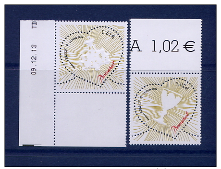 292-03 - France NEUF 2014 " Coeur Baccarat " 4832-4833 ( Avec Date En Marge)+1,02 - Nuovi