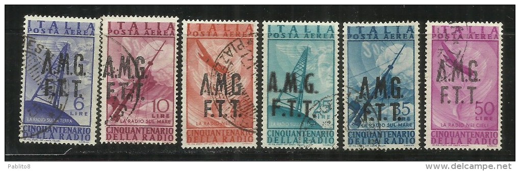 TRIESTE A 1947 AMG - FTT ITALIA ITALY OVERPRINTED POSTA AEREA AIR MAIL RADIO SERIE COMPLETA USATO USED OBLITERE' - Airmail