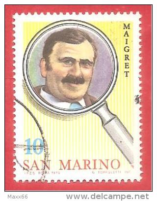 REPUBBLICA SAN MARINO USATO - 1979 - Grandi Investigatori Della Letteratura Poliziesca - Maigret - £ 10 - S. 1019 - Used Stamps
