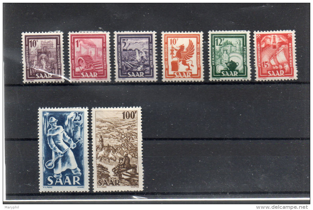 LOT 621 - S.A.A.R (Col. Fr 1949) N° 255/262* Charnières - INDUSTRIES Et PAYSAGES - Cote 65 € - Ongebruikt