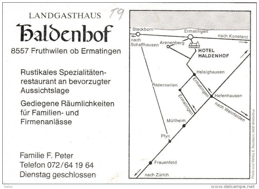 LANDGASTHAUS HALDENHOF ERMATINGEN  2 SCANS - Ermatingen