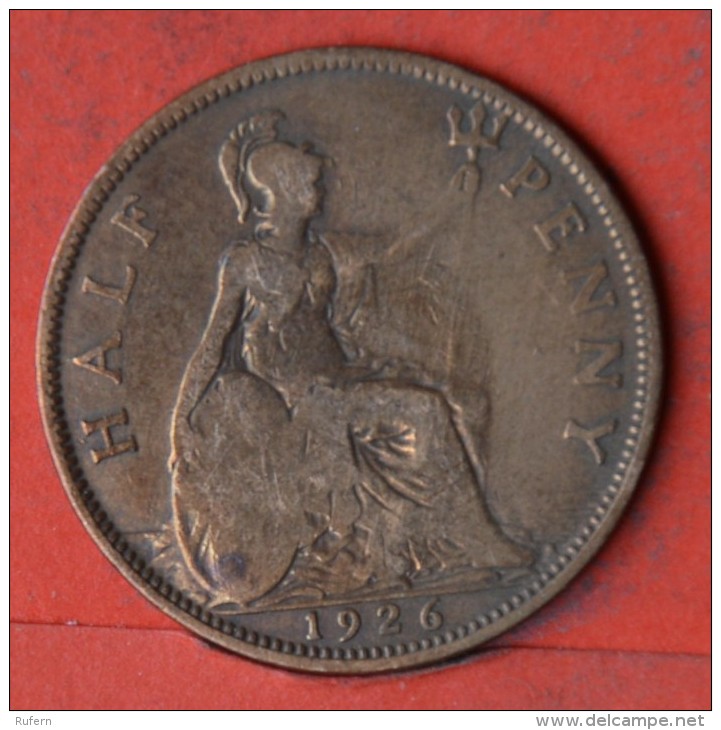 GREAT BRITAIN  1/2  PENNY  1926   KM# 824  -    (Nº05574) - C. 1/2 Penny