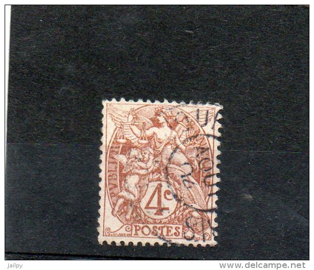 FRANCE     4 C     Année 1900-24      Y&T: 110    Type Blanc     (oblitéré) - 1900-29 Blanc