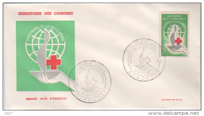 FDC Archipel Des Comores Croix Rouge 1963 - Andere & Zonder Classificatie