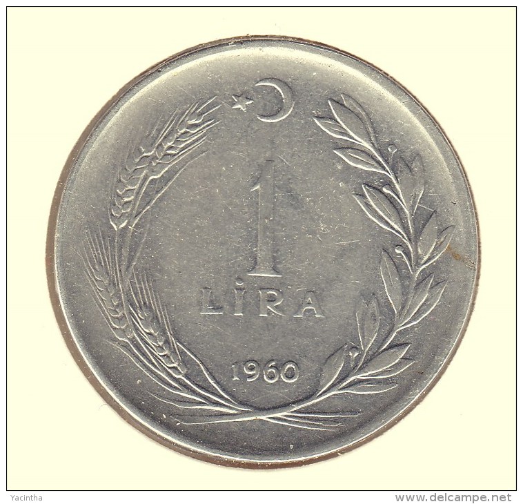 @Y@  Turkije   1  Lira  1960     (item 2690) - Türkei