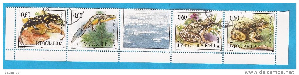 1995  2707-10   JUGOSLAVIJA  FAUNA LORCHE    WWF   STRIP USED - Spiders