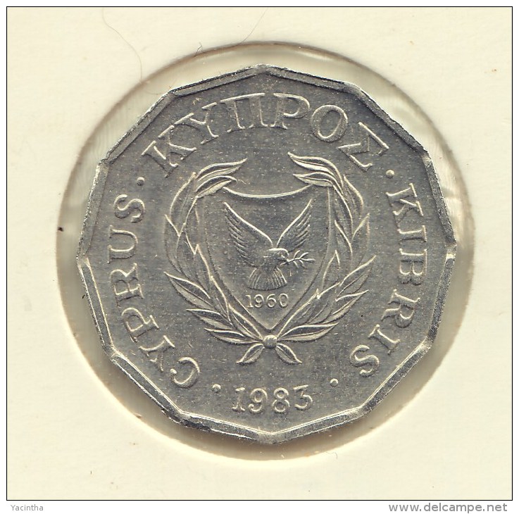 @Y@    Cyprus  1/2 Cent  1983   UNC  (2713) - Chipre