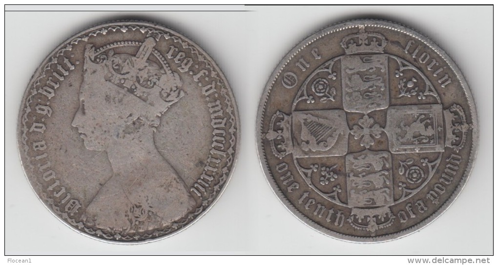 **** GRANDE-BRETAGNE - GREAT-BRITAIN - 1 FLORIN VICTORIA 1883 - ARGENT - SILVER **** EN ACHAT IMMEDIAT - J. 1 Florin / 2 Shillings