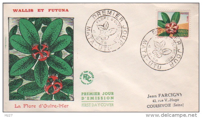 FDC   Wallis Et Futuna Flore D´Outre Mer 1958 - FDC