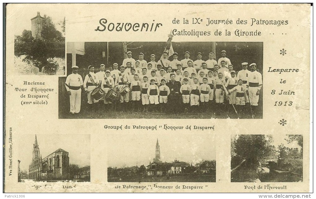 CPA  LESPARRE, Souvenir De La IXe Journée Des Patronages Catholiques Juin 1913 9306 - Lesparre Medoc
